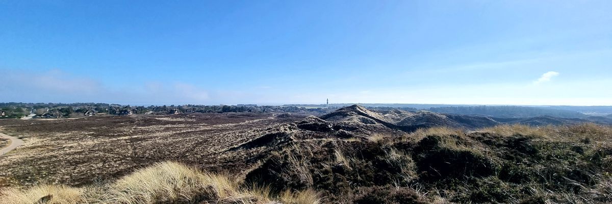 Sylt - Panoramablick von der Uwe Düne nach Südost zum Kampener Leuchtturm