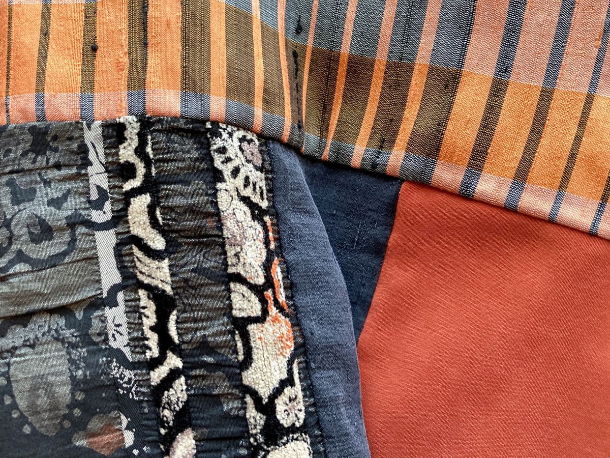 Schal Patchwork grau-orange - Copyright Foto Susa Berg