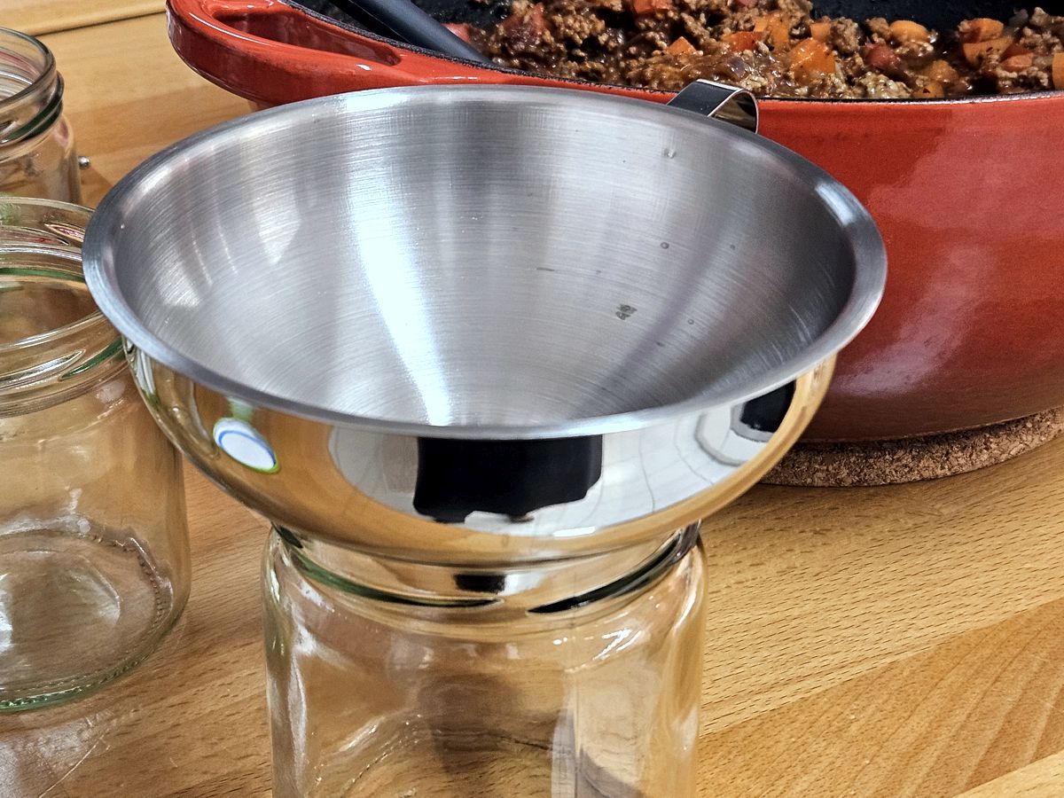 Einfülltrichter - Einmachtrichter - Marmeladentrichter aus Edelstahl für saubere Glasränder beim Abfüllen beim Einkochen
