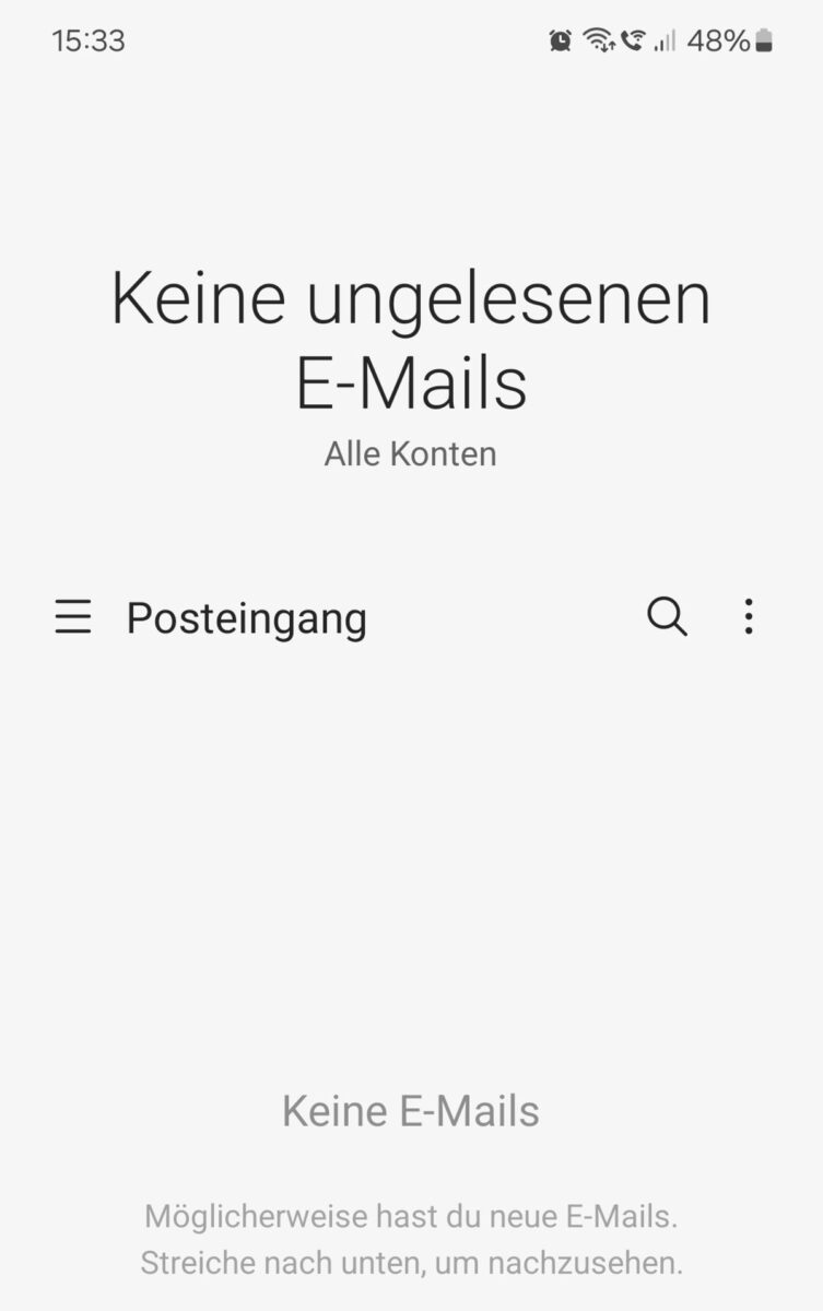 Leeres E-Mail-Postfach