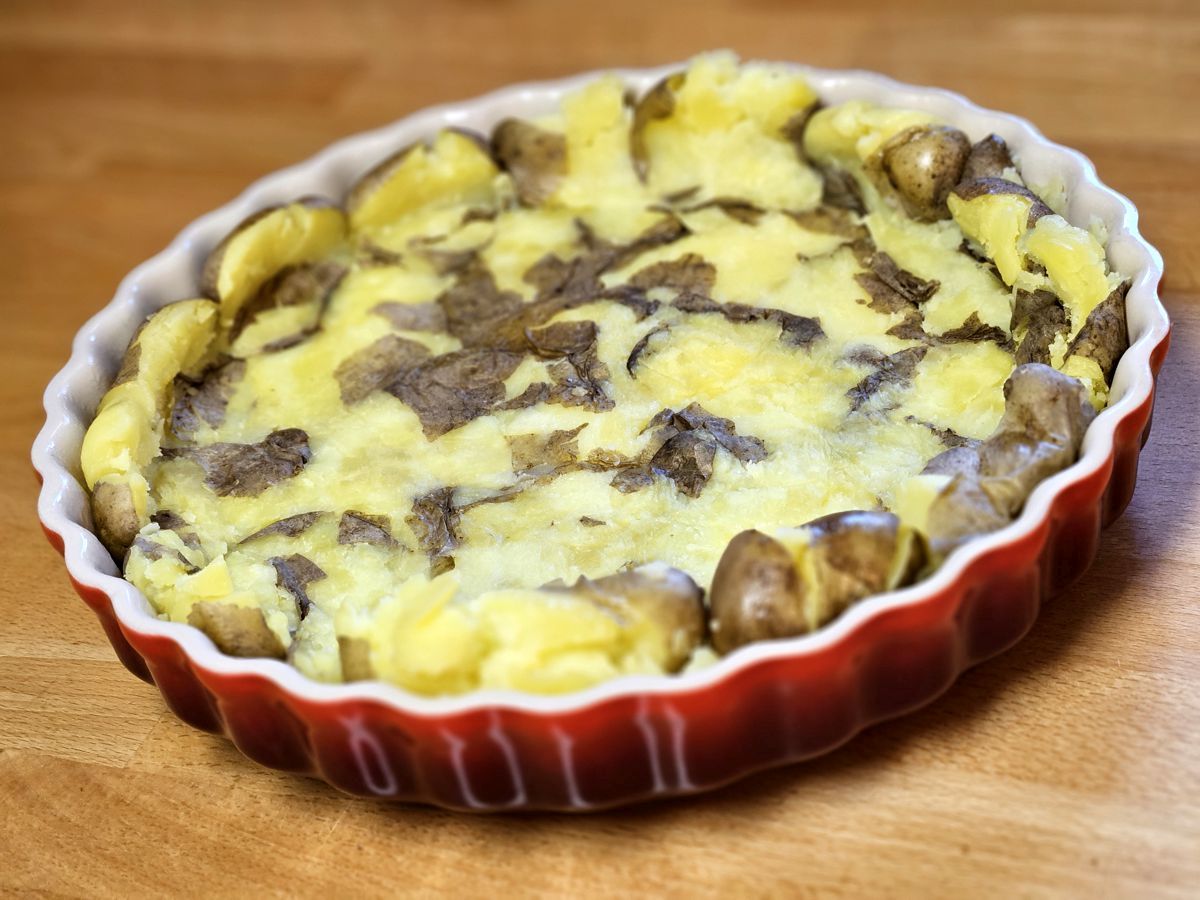 Quetschkartoffel-Quiche - Boden vor dem Belegen
